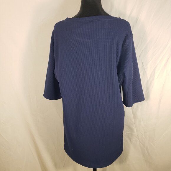 Women's Duluth Navy Blue Waffle Knit Top - Size 2XL - Picture 3 of 5